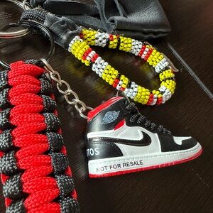 Nike Black White Red Air Jordan 1 Keychain Sneaker Charm